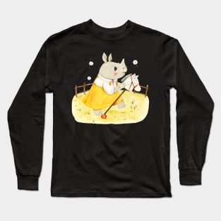 Rhino with Hobbyhorse Long Sleeve T-Shirt